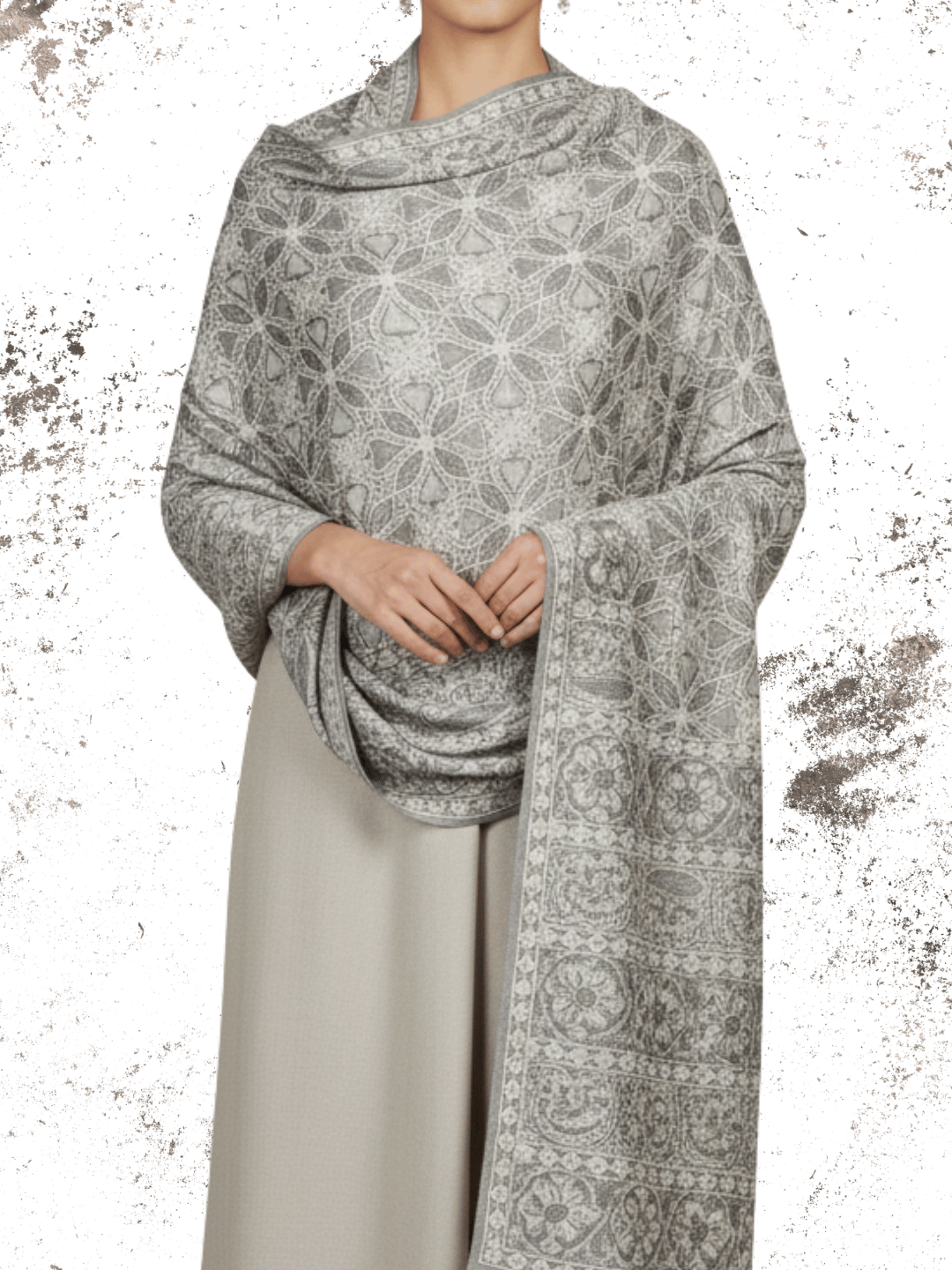 Silver Mist Jaali - pashmirah