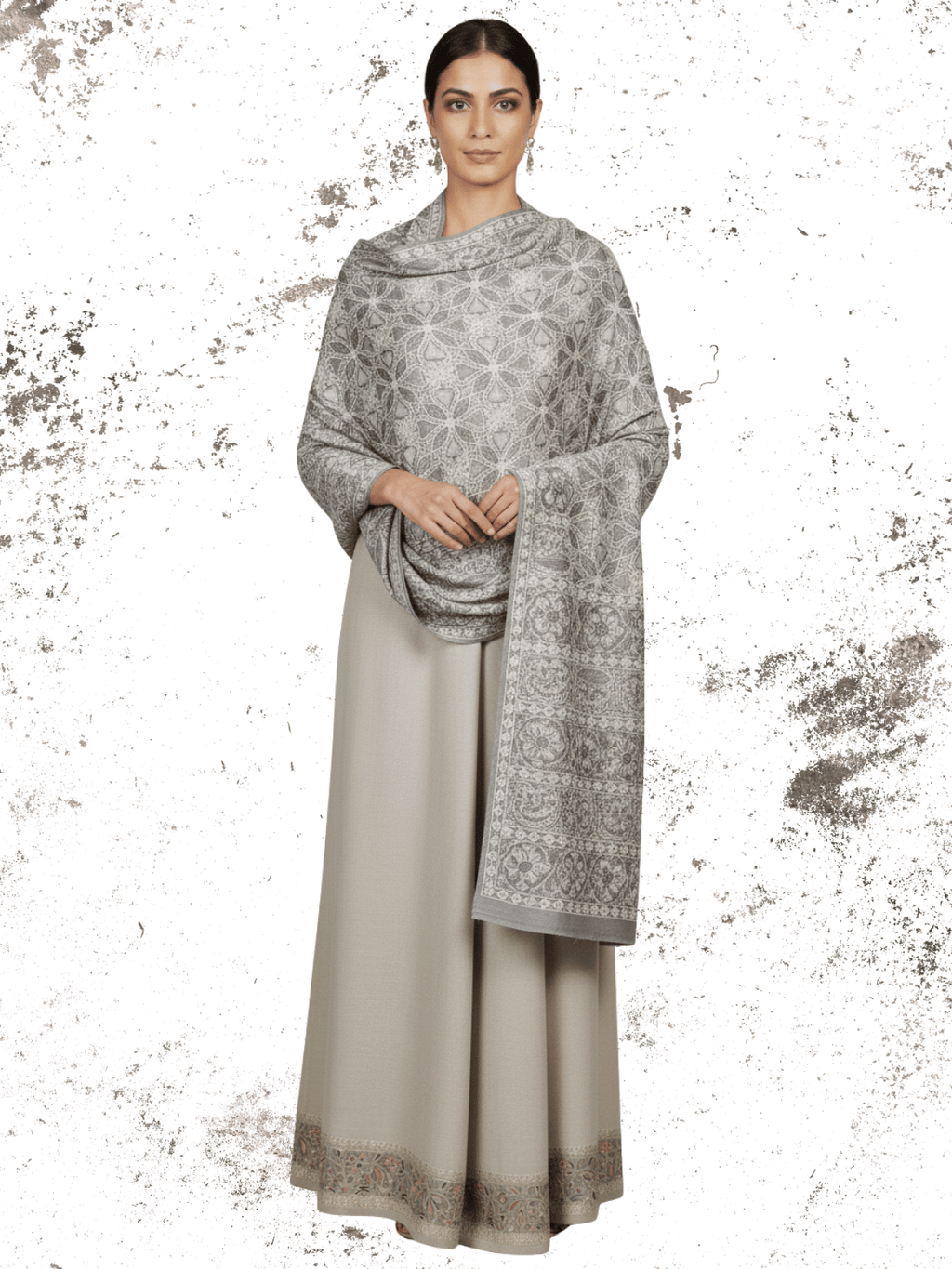 Silver Mist Jaali - pashmirah