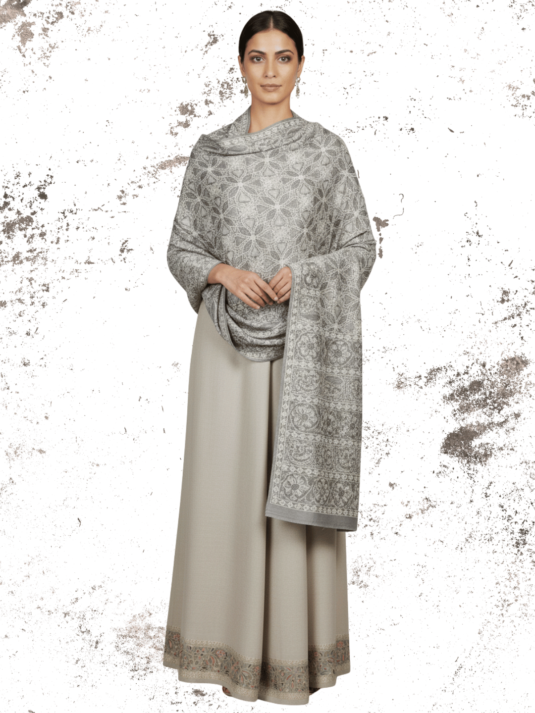 Silver Mist Jaali - pashmirah